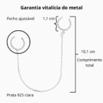 Piercing de pressão em prata 925 corrente veneziana 10,1 cm - Imagem 3