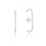 Brinco Ear Hook Torcido de Prata