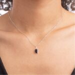 Pingente de Prata Zircônia Preta Quadrada