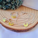 Conjunto de prata infantil lua amarela