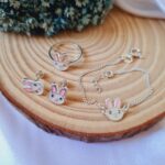 Conjunto de prata infantil coelho