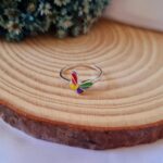 Conjunto de prata infantil borboleta colorida - Imagem 3