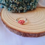 Conjunto de prata infantil coração com bolinhas brancas - Imagem 3