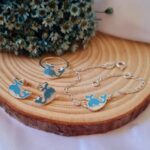 Conjunto de prata infantil baleia