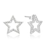 Brinco de Prata Estrela Cravejada