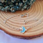 Conjunto de prata infantil lua azul com duas estrelas - Imagem 4