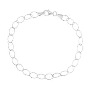 Pulseira de Prata Elos Ovais
