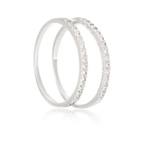 Aparador de Prata Meia Aliança Cravejada