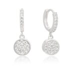 Argola de Prata Pingente Redondo Cravejado