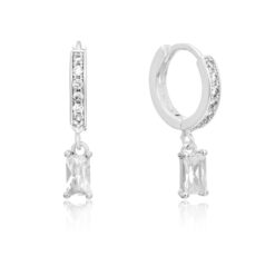 Argola de Prata com Pingente Cristal
