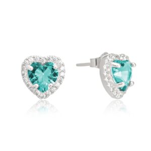 Brinco de Prata Coração Turmalina