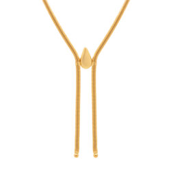 Colar Lacraia Duplo Gota Banhado a Ouro