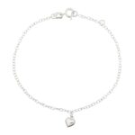 Pulseira de Prata Pingente Coração