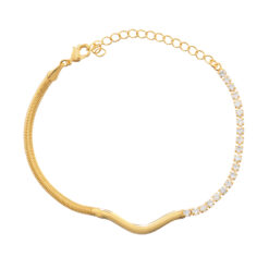 Pulseira Riviera Lacraia Ondulado Banhado