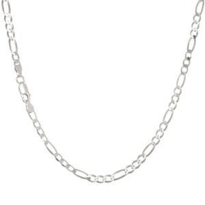 Corrente de Prata Masculina 3x1 Fígaro 4mm