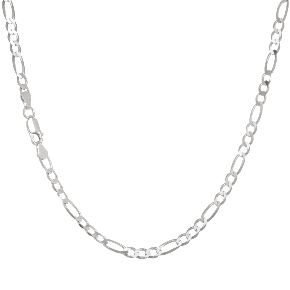 corrente-de-prata-masculina-3x1-figaro-4mm-60cm Corrente de Prata Masculina 3x1 Fígaro 4mm