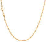 Corrente masculina Groumet fina 2mm banhada a ouro 18K