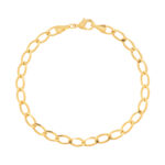 Pulseira masculina Groumet fina 5mm banhado a ouro 18K