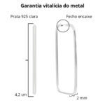 Brinco de prata 925 argola retangular 4,2 cm - Imagem 4