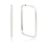 Brinco de prata 925 argola quadrada 3,0 cm