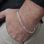 Pulseira de Prata Masculina 3x1 Fígaro Média