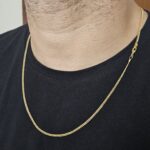 Corrente masculina Groumet fina 2mm banhada a ouro 18K - Imagem 2