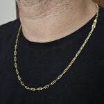 Corrente masculina Cartier 4mm fecho gaveta banhada a ouro 18K - Imagem 2