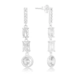 Brinco de prata degradê três zircônias