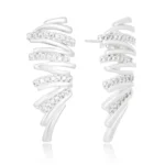 Brinco de prata festa fitas cravejado