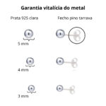 Trio de brincos de prata 925 bolinha lisa - Imagem 4