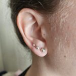 Trio de brincos de prata bolinha