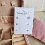 Trio de brincos de prata ponto de luz zircônias