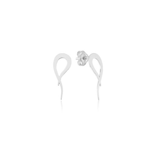 Brinco de prata 925 gota entrelaçada lisa - Imagem 1