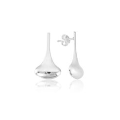 Brinco de prata 925 gota larga lisa