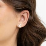 Brinco de prata 925 laço com detalhes - Imagem 2