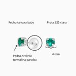 Brinco De Prata 925 Baby Turmalina Paraíba 3,5 mm - Imagem 4