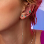 Brinco De Prata 925 Baby Turmalina Paraíba 3,5 mm - Imagem 2