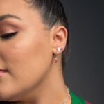 Brinco de prata tarraxa baby com zircônia rubi 4 mm - Imagem 2