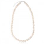 Colar de prata 925 com pérolas 8 mm 47 cm + extensor