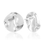 Brinco de prata 925 círculo orgânico