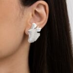 Brinco de prata 925 folha orgânica - Imagem 2