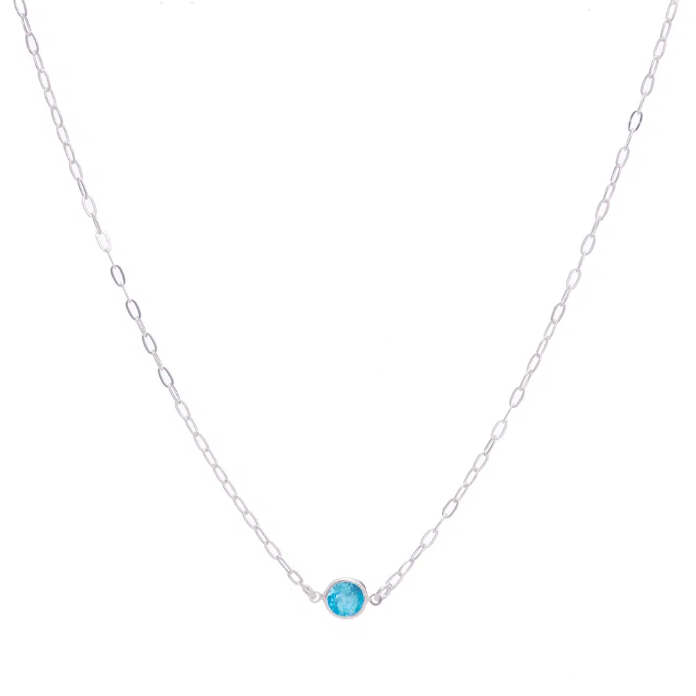 choker-de-prata-zirconia-central-azul-claro Choker de prata 925 zircônia central azul claro - Imagem 1