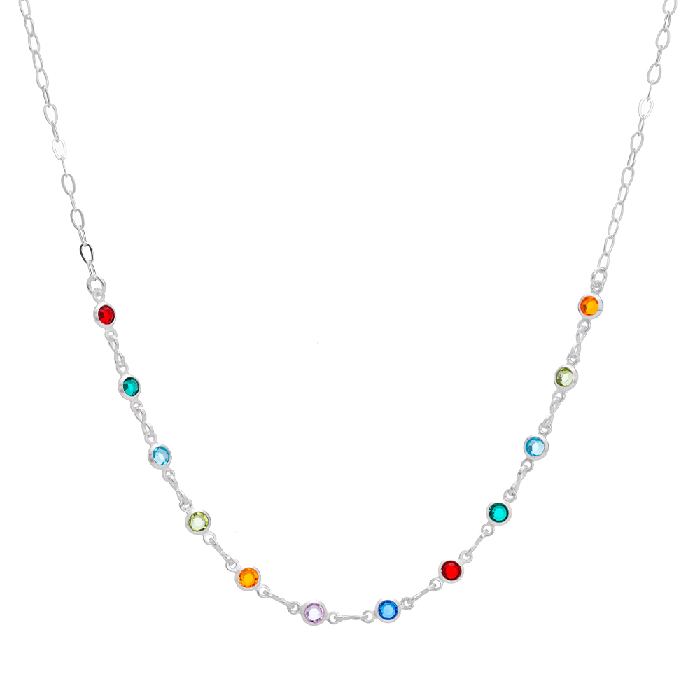 choker-de-prata-zirconias-coloridas Choker de prata 925 zircônias coloridas - Imagem 1