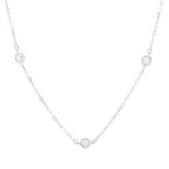 Colar de prata 925 tiffany zircônias cristais 45 cm + extensor