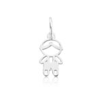 Pingente de prata 925 mini menino vazado