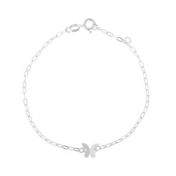 Pulseira de prata 925 borboleta origami no centro