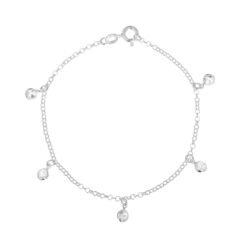 Pulseira de prata 925 zircônias cristais penduradas