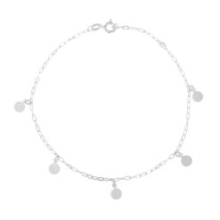 Tornozeleira de prata 925 medalhas penduradas