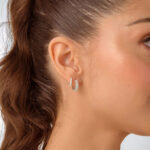 Brinco De Prata 925 Argola Redonda Zircônias Cravejadas - Imagem 3