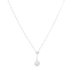 Colar de prata 925 gravatinha duas bolinhas